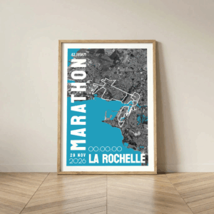 Affiche carte la Rochelle Marathon