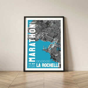 Affiche carte la Rochelle Marathon