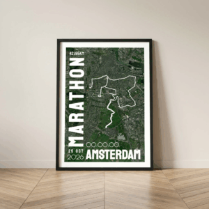 Affiche carte Amsterdam Marathon