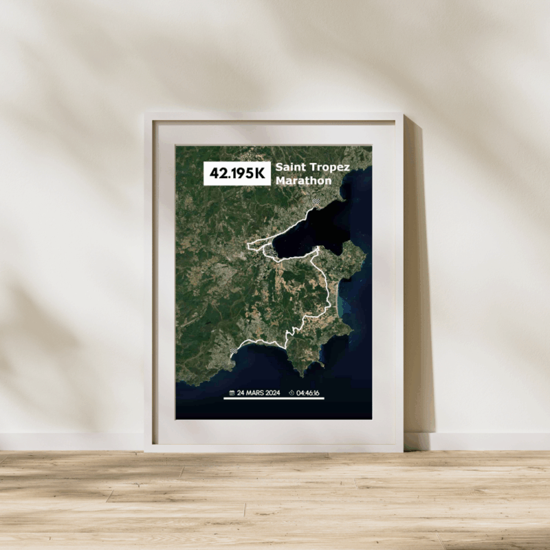 AFSRU0045 - Cadre Affiche carte Saint Tropez Marathon