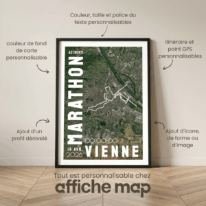 Affiche carte Vienne Marathon