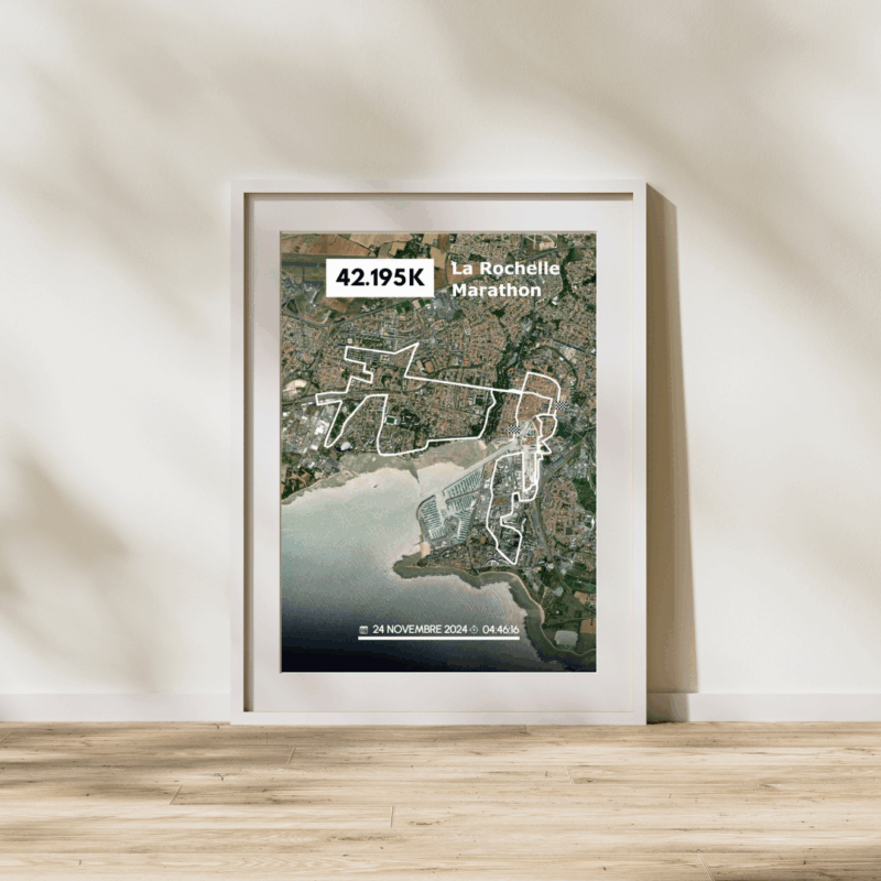 Affiche carte la Rochelle Marathon