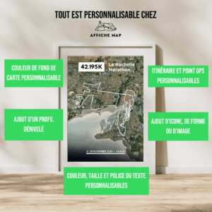 Affiche carte la Rochelle Marathon