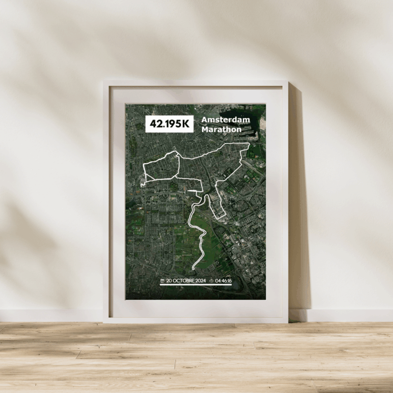 Affiche carte Amsterdam Marathon