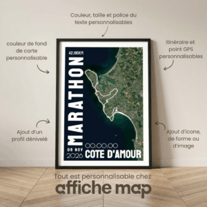 Affiche carte Cote d'Amour Marathon