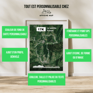 Affiche carte du trail la petite Frison