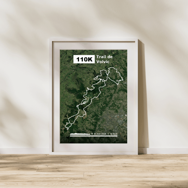 ASFRE0012a - Cadre Affiche carte 110km du trail de Volvic