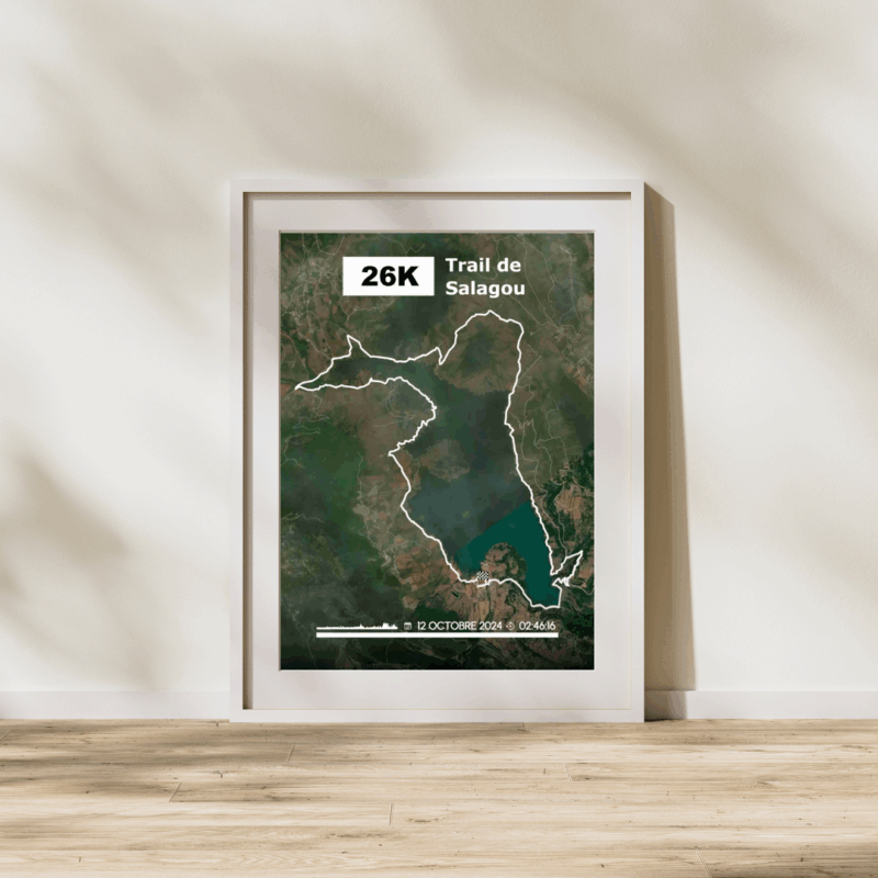 Affiche carte 26km du trail du Salagou