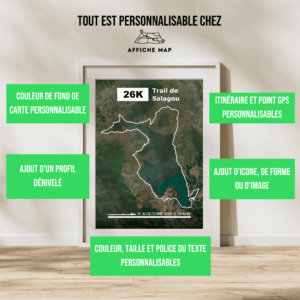 Affiche carte 26km du trail du Salagou