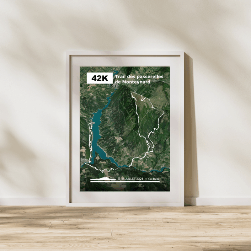 Affiche carte 42km du trail des passerelles de monteynard