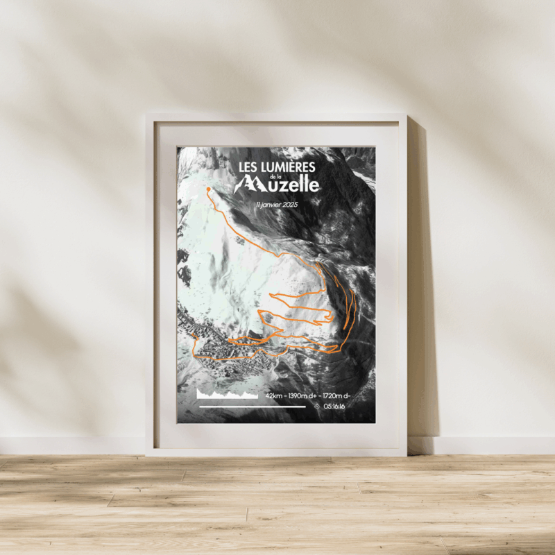 Affiche carte Marathon 42km du trail Les Lumières de la Muzelle - Les 2 Alpes