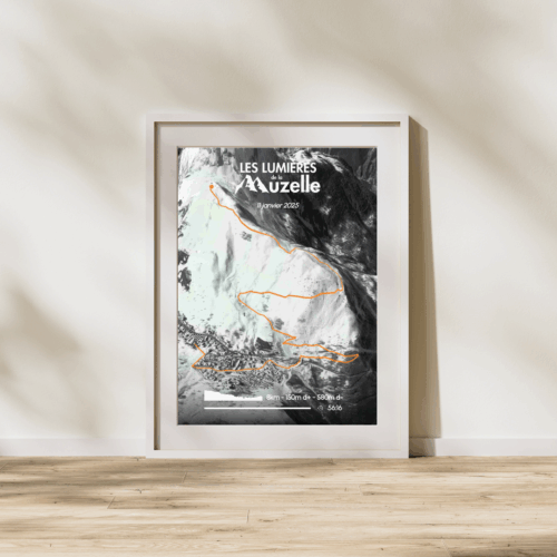 Affiche carte 8km du trail Les Lumières de la Muzelle - Les 2 Alpes