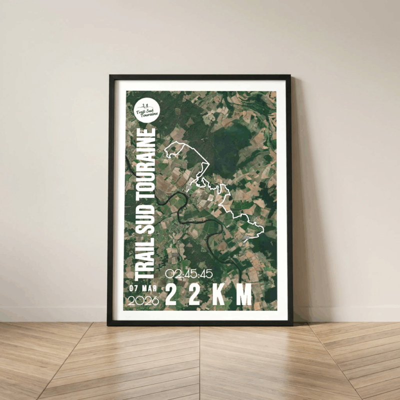 AFSTR001b-2026_22km_Mockup_Cadre Noir Affiche carte trail sud Touraine 22km