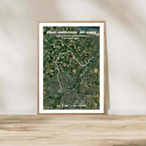 Affiche carte Semi Marathon de Caen