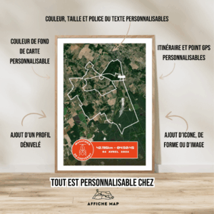 Affiche satellite carte Marathon Cheverny 2025