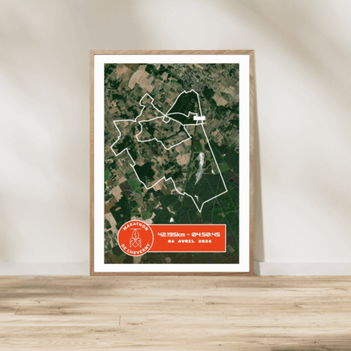 Affiche satellite carte Marathon Cheverny 2025