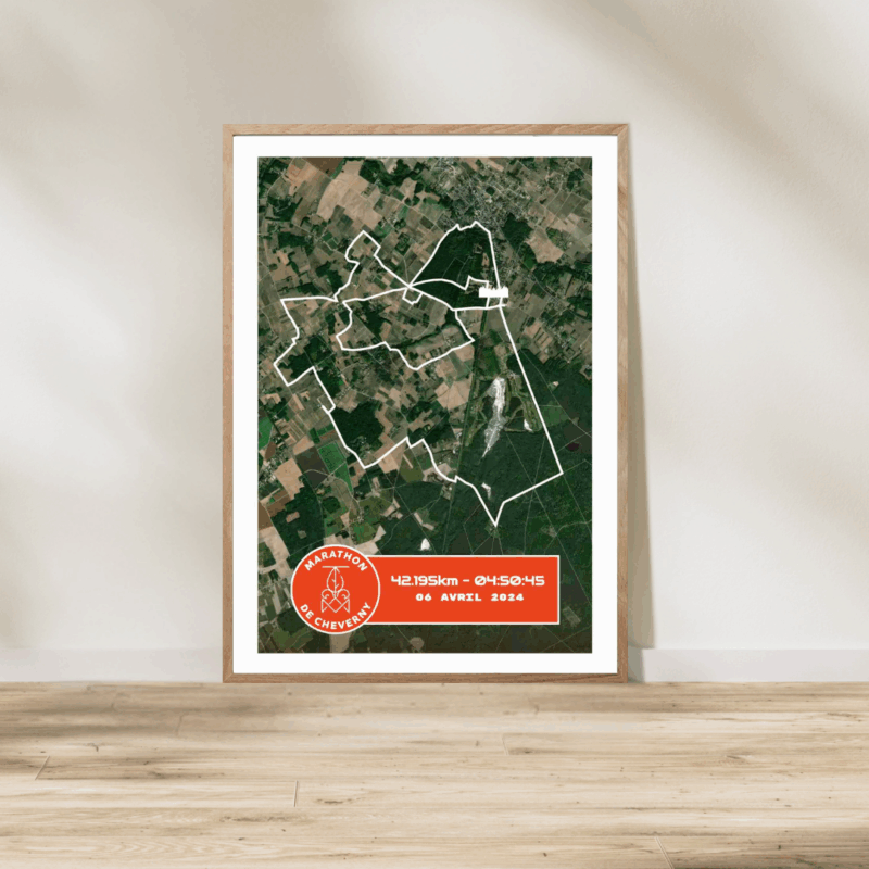 Affiche satellite carte Marathon Cheverny 2025
