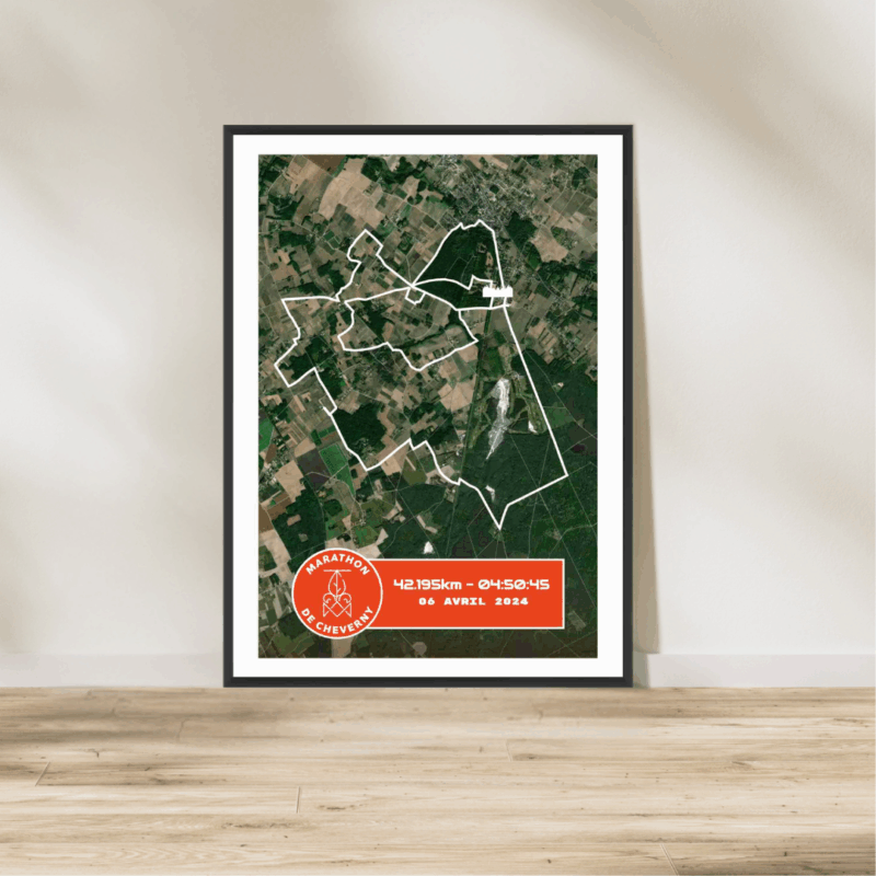 Affiche satellite carte Marathon Cheverny 2025