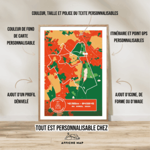 Affiche carte Marathon Cheverny 2025