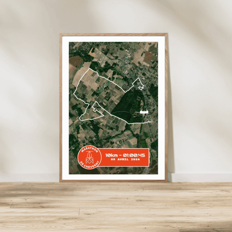 Affiche carte satellite 10km Cheverny 2025