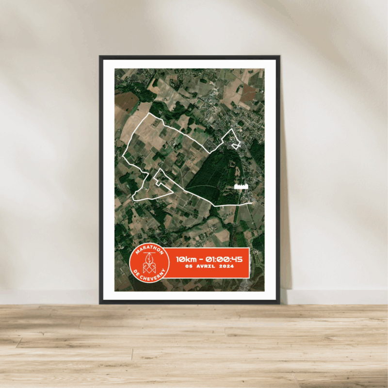Affiche carte satellite 10km Cheverny 2025