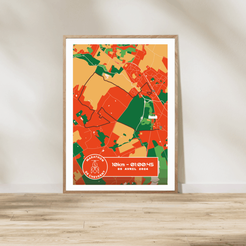 Affiche carte 10km Cheverny 2025