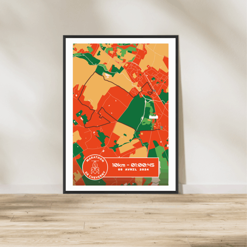 Affiche carte 10km Cheverny 2025