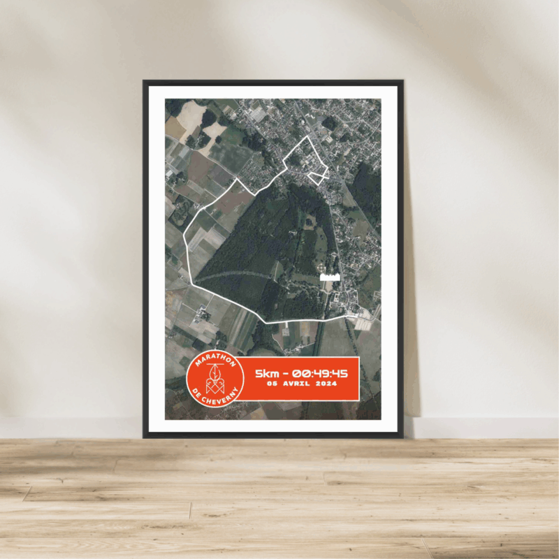 Affiche carte satellite 5km Cheverny 2025