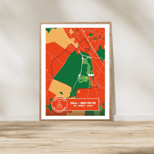 Affiche carte 5km Cheverny 2025