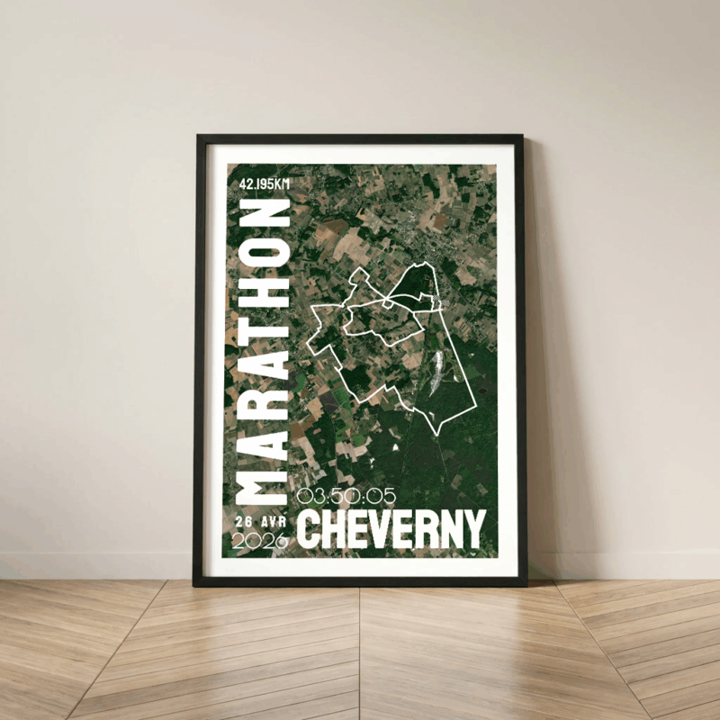Affiche satellite carte Marathon Cheverny
