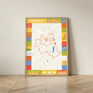 Affiche carte Marathon Relais Cheverny