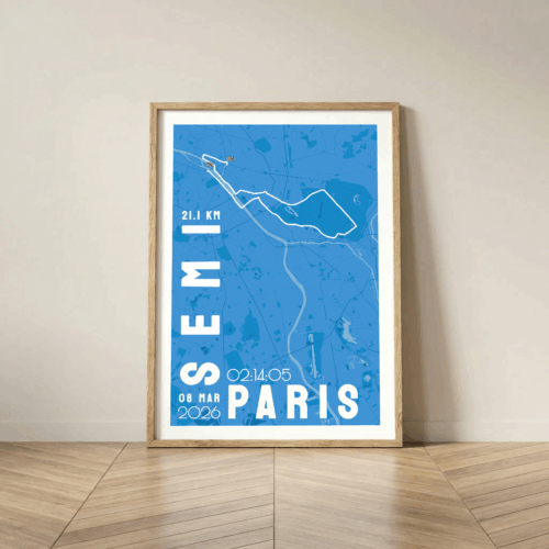 Affiche carte Semi marathon Paris