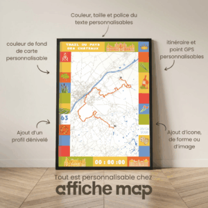Affiche satellite carte Trail 63km