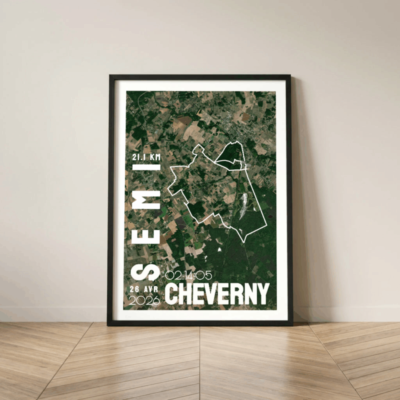 AFSTR0007b Satellite_Cadre Noir_21km_Mockup_Affiche Semi Marathon Cheverny Affiche satellite carte semi marathon Cheverny