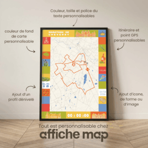 Affiche carte Marathon Relais Cheverny