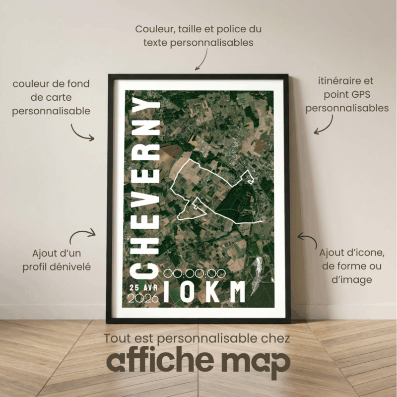 AFSTR0007e-satellite_Cadre Noir_10km_MockupAvecTexte_Affiche 10km Cheverny Affiche carte satellite 10km Cheverny