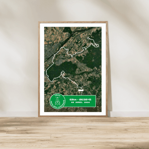 Affiche satellite carte Trail 63km 2025