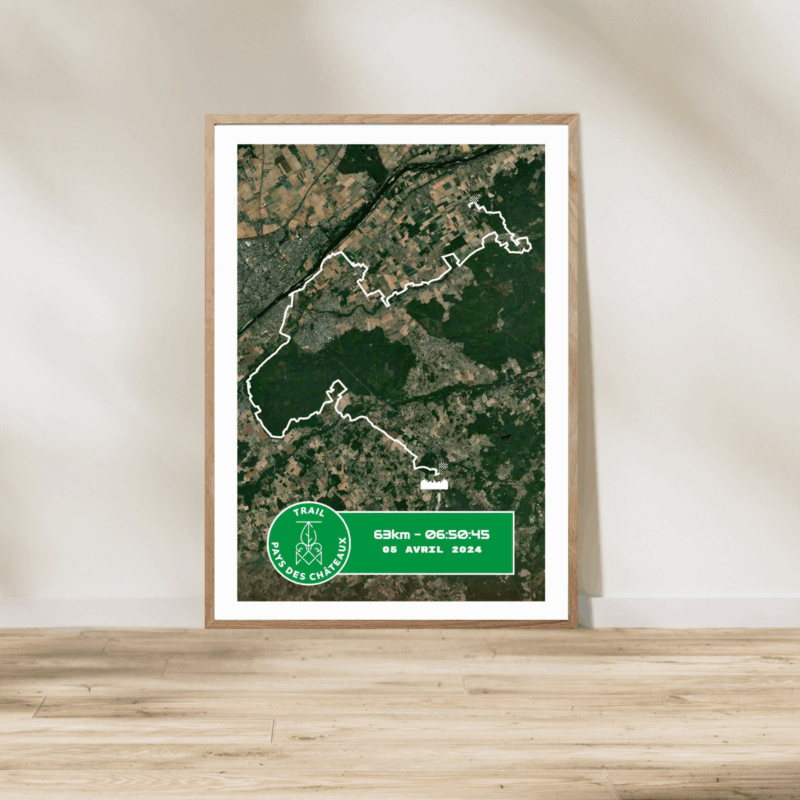 Affiche satellite carte Trail 63km 2025