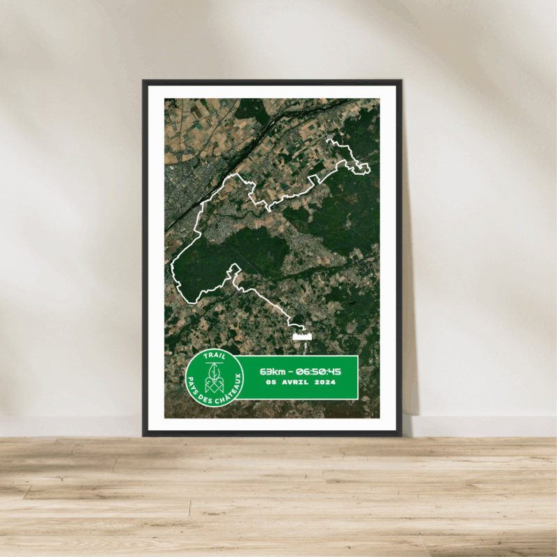 Affiche satellite carte Trail 63km 2025