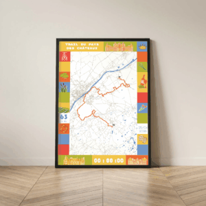 Affiche satellite carte Trail 63km