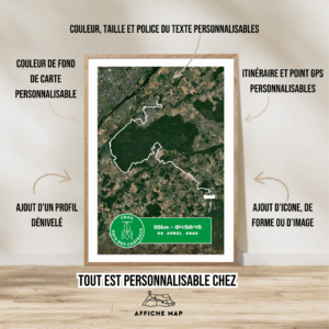 Affiche satellite carte Trail 35km 2025