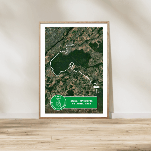 Affiche satellite carte Trail 35km 2025