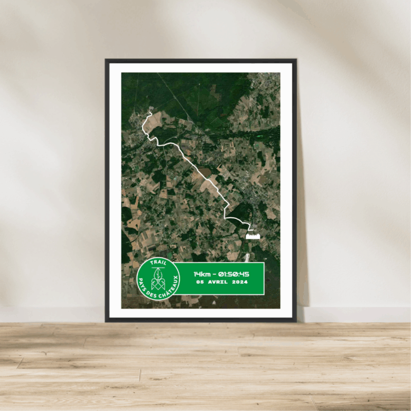 Affiche satellite carte Trail 14km 2025