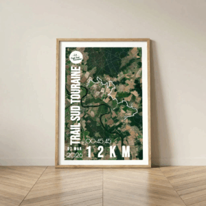 Affiche carte trail sud Touraine 12km