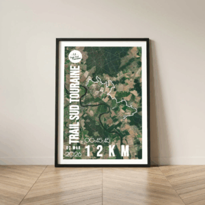 Affiche carte trail sud Touraine 12km