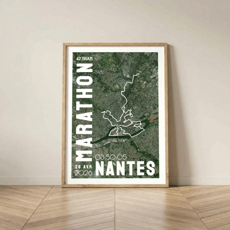 Affiche carte Marathon Nantes