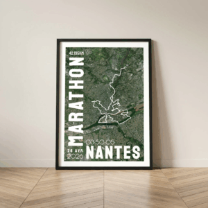 Affiche carte Marathon Nantes
