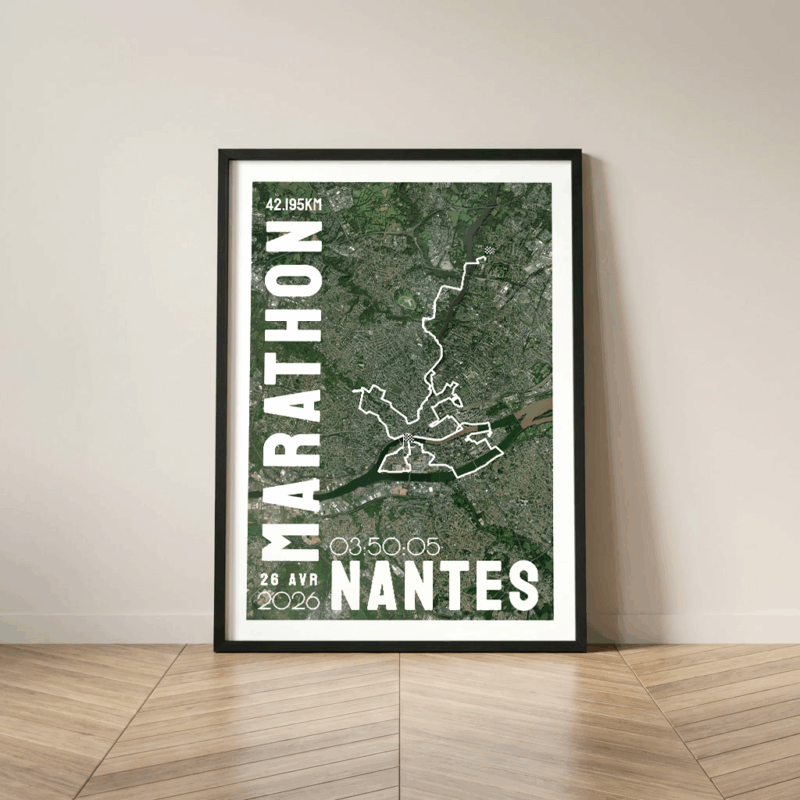 Affiche carte Marathon Nantes