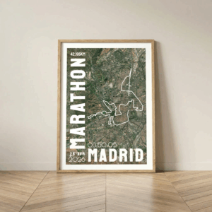 Affiche carte marathon Madrid