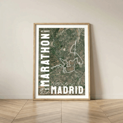 Affiche carte marathon Madrid